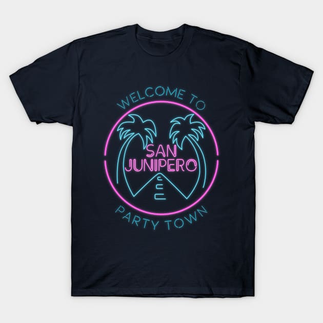 San Junipero Party Town T-Shirt by IceColdTea